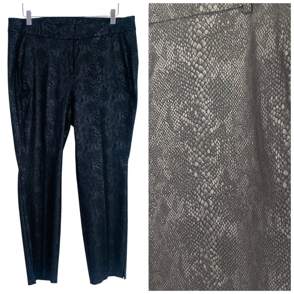 Lane Bryant Black Faux Snakeskin Ankle Dress Pants Size 16